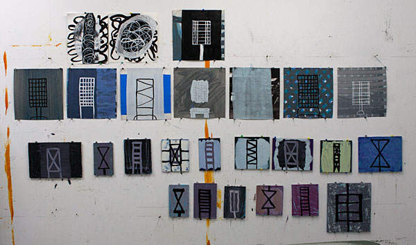 thermionic drawings and paintings in the studio