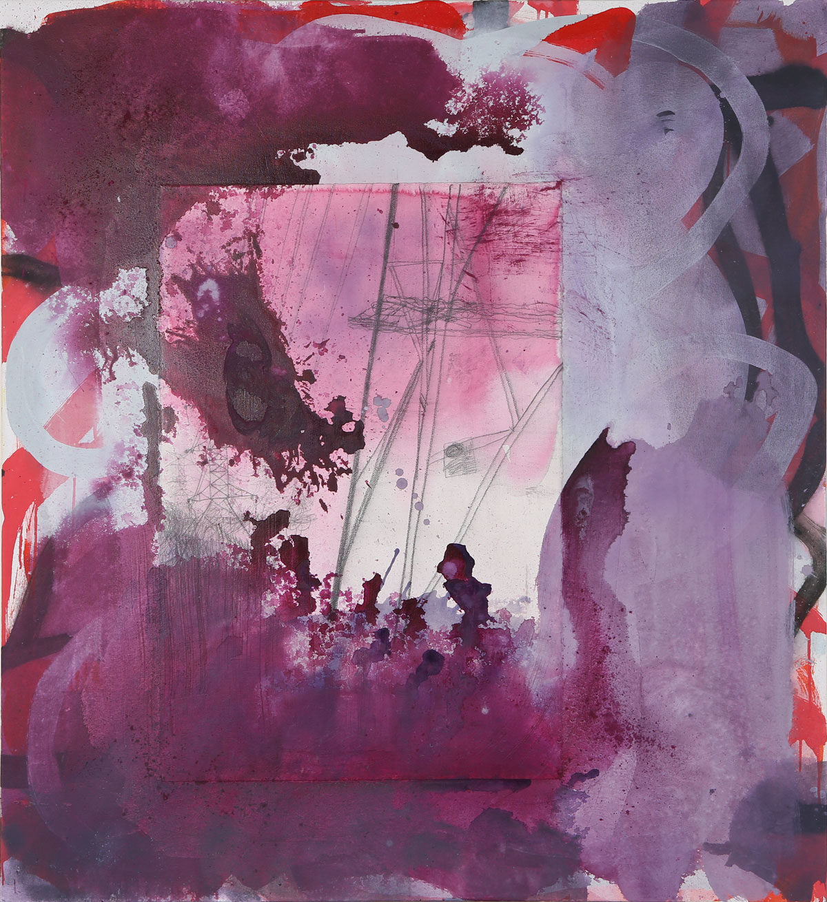 Ropes Creek 2, acrylic, watercolour paper on canvas